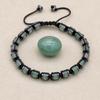 Natural Stone Green Aventurine Hematite Beaded Braided Charm Bracelet & Bangle Women Men's Handmade Bracelet Jewelry Gifts