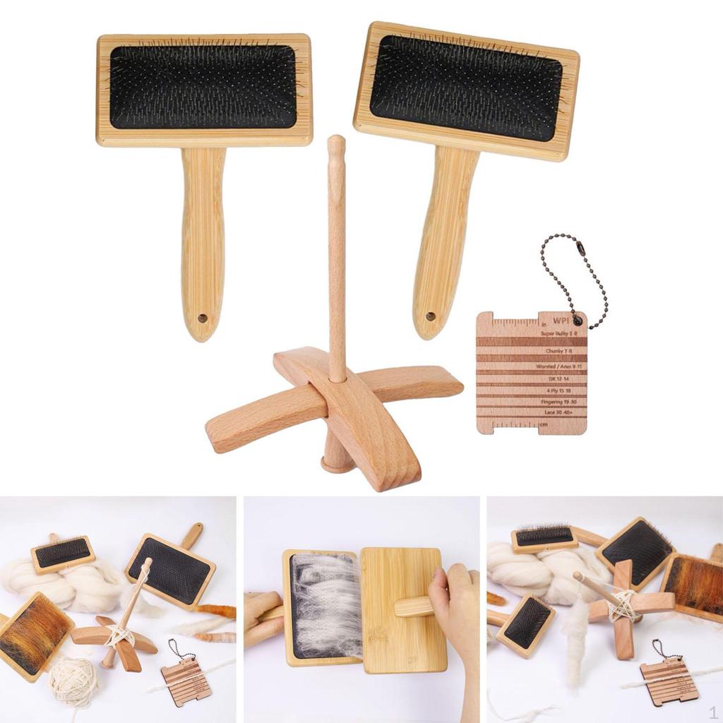 Wool Brushes Crochet Accessories Convenient Drop Spindle Carders Yarn Wpi Guide Gauge Multitool