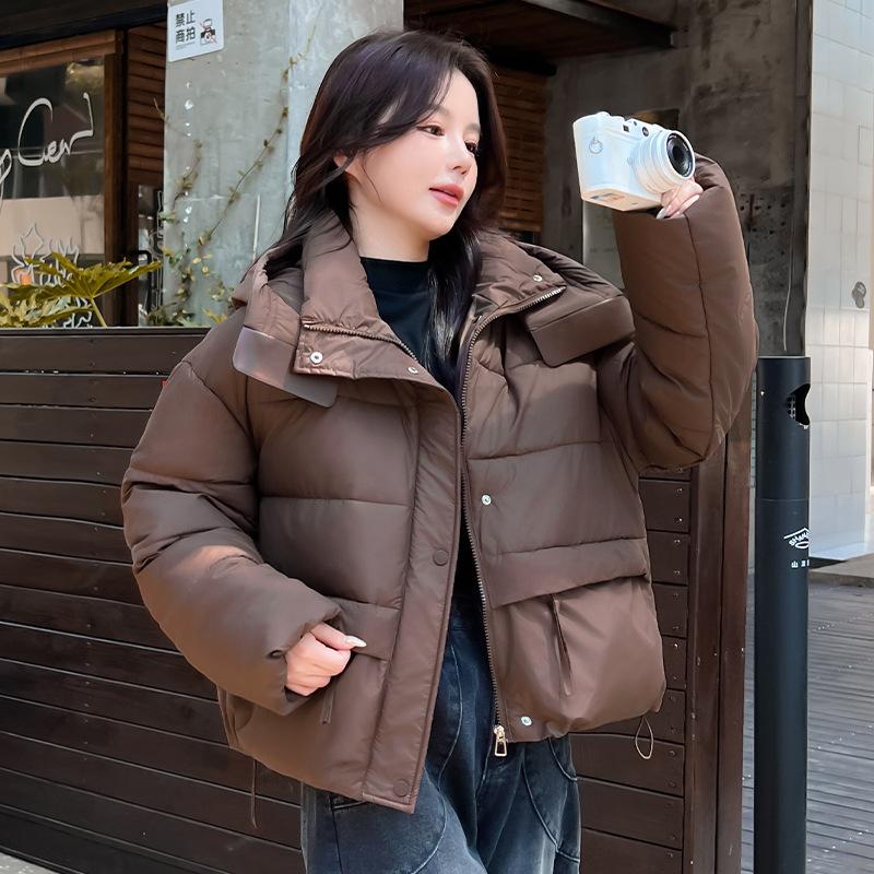 New cotton-padded clothes women's short winter hooded cotton-padded clothes fashion cotton-padded clothes jacket versatile bread clothes