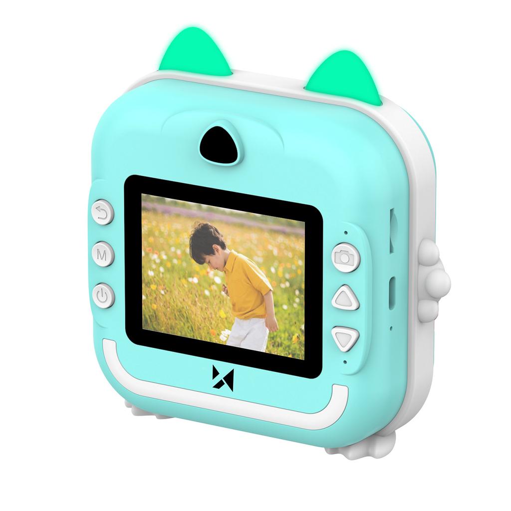 Mini drukarka termiczna WDT-02 z aparatem kamerą dla dzieci - niebieska