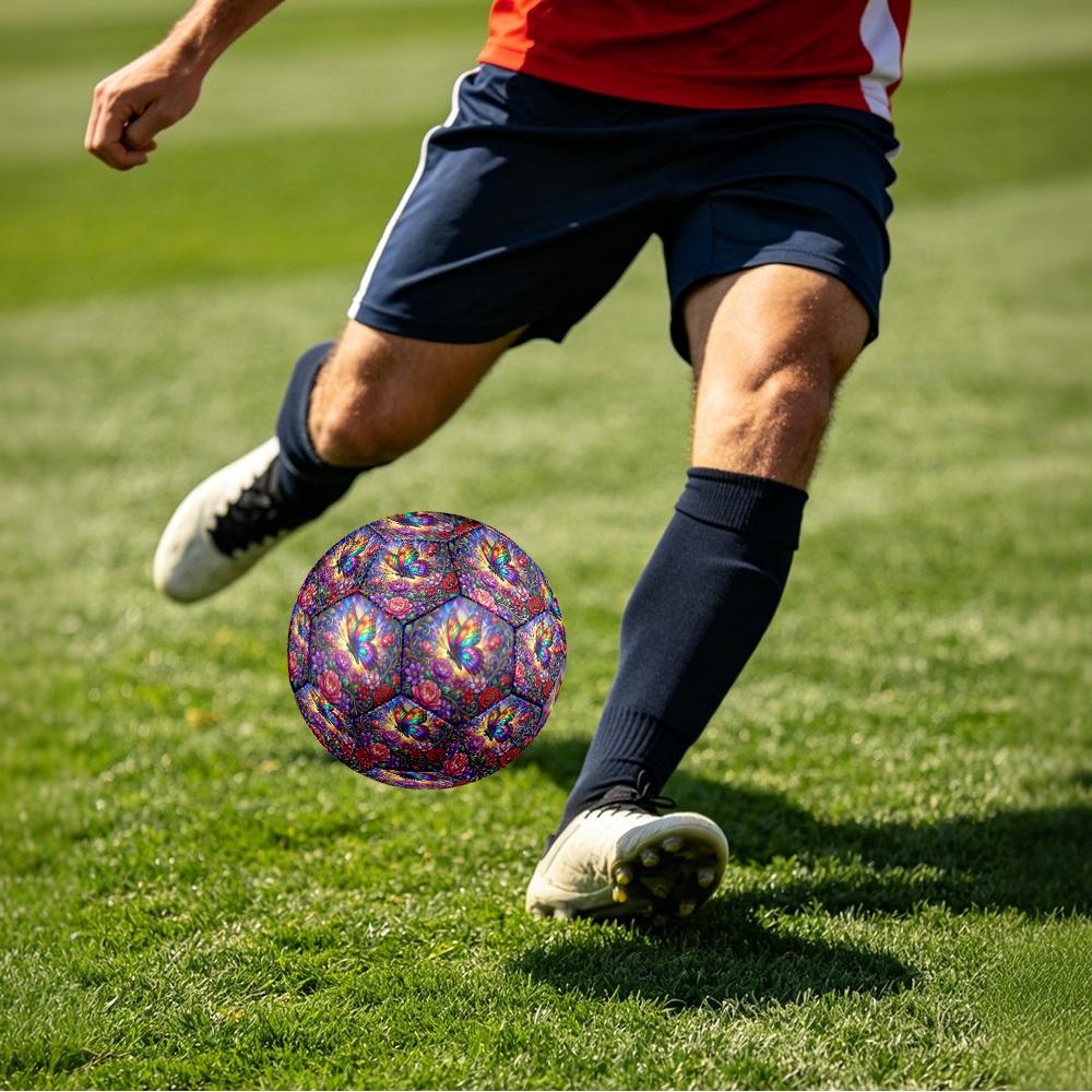 1pc Glass Butterfly Theme Soccer Ball Football, Size 5, Lightweight PVC, Outdoor Training Soccer Ball,Sports Gift t61439
