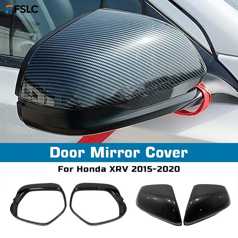 Car Decoration Door Mirror Cover For Honda XRV 2015- Carbon Fiber Car Rearview Accessories Rain Eyebrow Styling