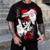 Summer 3D Digital Printed Skull Pattern Trendy Brand Comfortable Loose Fit Men's Round Neck Short Sleeved T-shirt
