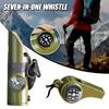 Свисток для выживания в джунглях, свисток для пешего туризма, компас, зеркало, фонарик, лупа, светодиодный свет, термометр, инструмент для хранения компаса