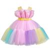 Девочки Красочное Лоскутное Платье Принцессы Без Рукавов Цветное Лоскутное Платье с Бантом Платье для Выступлений на Пианино 363 Любимое Платье Девочки