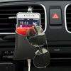 Car Storage Bag with Hook Easy To Install Minimalistic Stable Anti-fall Interior Organizer Faux Leather Car Cell Phone Air Outlet Bag for Driver