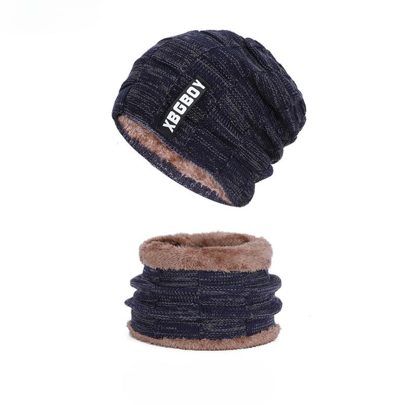Зимняя шапка, шапка-пуловер, набор шарф, флисовая и утолщенная шерстяная шапка для мужчин