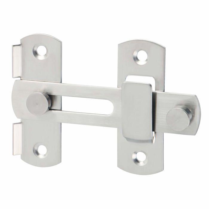 Verrou coulissant porte AIMOONSA en acier inox brossé 100×70 mm avec vis