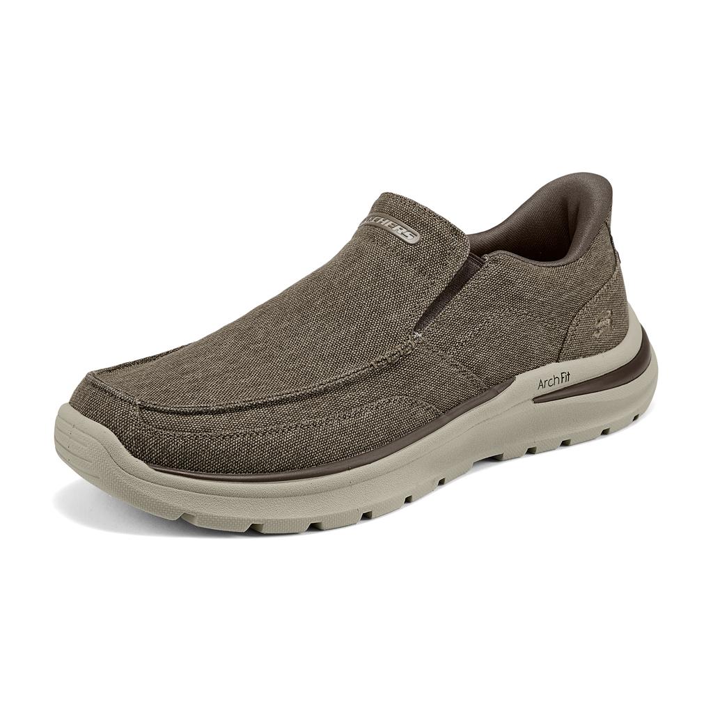 Skechers Повседневные дышащие низкие кеды из канваса для образа жизни Мужские кроссовки Коричневые 205490-BRN
