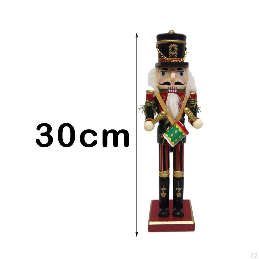 12 Inch Height Wooden Nutcracker Soldier Ornaments Handmade Handpainted Doll Puppet Toy Gift for