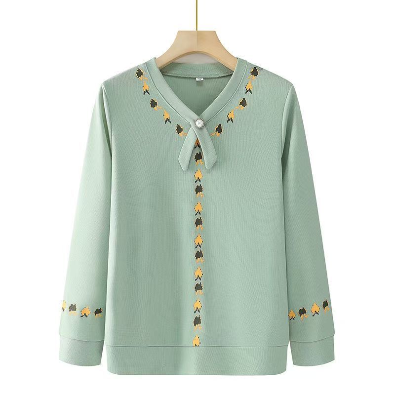 Топ-базовая футболка с длинным рукавом из шифона с принтом, повседневный женский топ