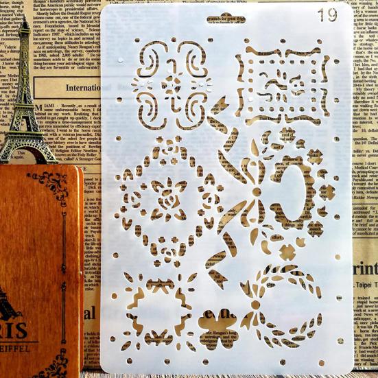 English Alphabet Number Template DIY Scrapbook Drawing Stencil Measuring Ruler