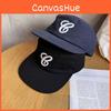 Retro Embroidery Black Cotton Cap Letter Design Breathable Streetwear Material