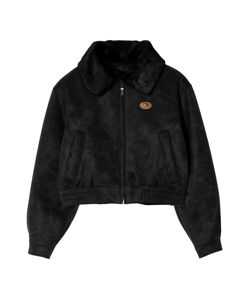 Peace Maker [2Type] Suede Mustang Padded Blouson (Black)