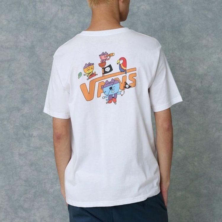 Vans Asia Artist Collaboration Edition T Shirts Men's Crew Neck Moderate Straight Fit VN0A4RASWHT