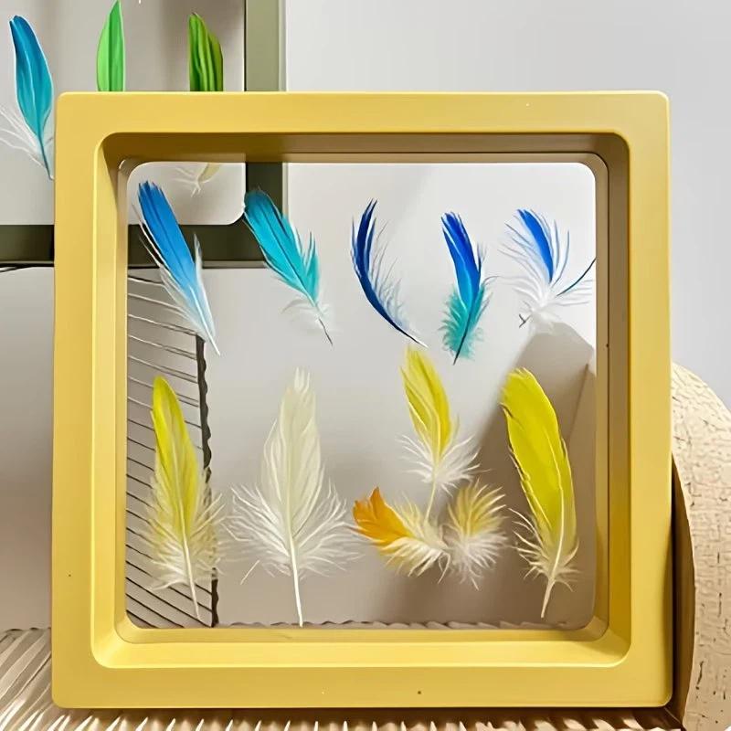 Transparent Pet Feather Memorial Photo Frame Pet Bird Parrot Feather Collection Display Box Home Office Decor Memorial Gift 5