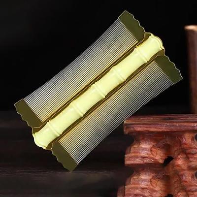 1 шт. бамбуковый гребень от вшей двухсторонний супер густые зубцы удаляет перхоть очищает кожу головы массажный гребень удаление блох инструменты для волос