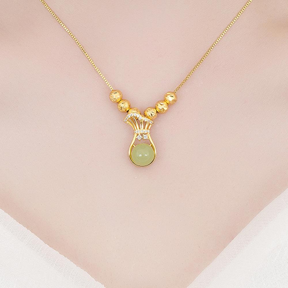 Винтажное ожерелье-кошелек Fu, женское, доступное, роскошное, модное, темпераментное, гранатово-зеленое, подвеска, ключичная цепочка, темпераментное ожерелье