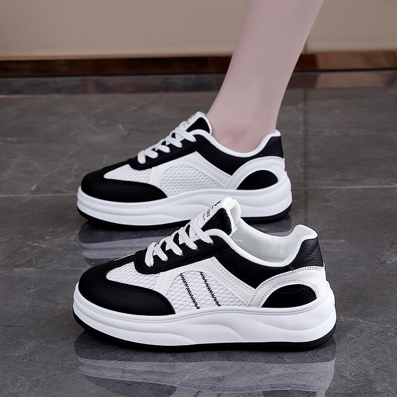 Simple mesh splicing breathable college style women's Korean version ins white shoes versatile casual shoes board shoes women