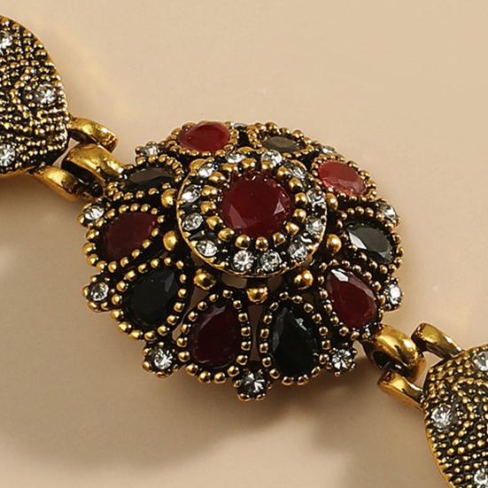 Ретро преувеличенная личность, искусственный драгоценный камень, цветок, золотой браслет, подарок