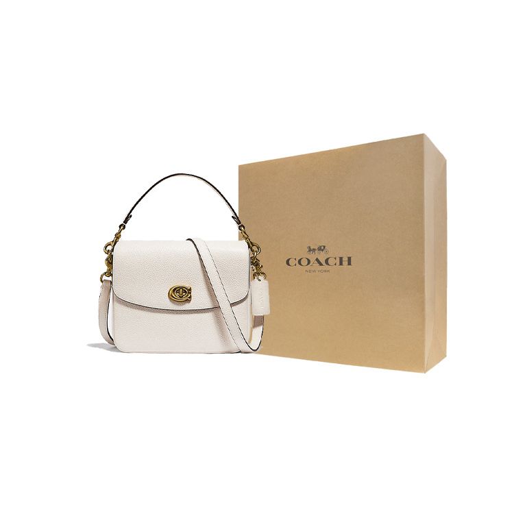 Coach Cassie 19 C Сумка-мессенджер с клапаном на пряжке из зернистой кожи Женские сумки Белый 88346-B4HA