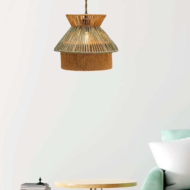 1 шт., потолочный светильник, абажур из богемской бумаги, напольная лампа, ручная работа, вязанная люстра на стену