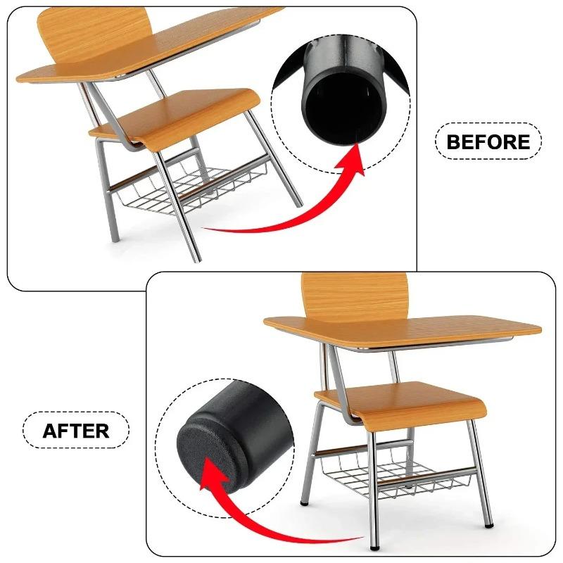 16pcs Plastic Steel Pipe Hole Plug Insert End Cap Round Furniture Chair Leg Cover Metal Tubing Alloy Ladder Glide Protection