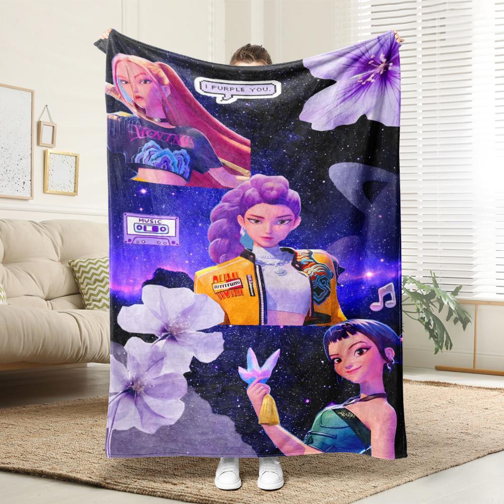 K-Pop Охотники на демонов Милый аниме-девушка узор!Супер крутое одеяло ждет вас