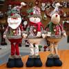 (SU)Christmas Decoration Dolls Home Santa Claus Elk Snowman Window Decoration Christmas Supplies
