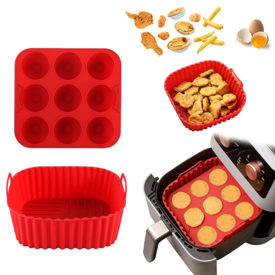 Подложки для фритюрницы, силиконовая корзина, квадратный противень для духовки для равномерного нагрева, термостойкие формы для тортов для творческой кулинарии