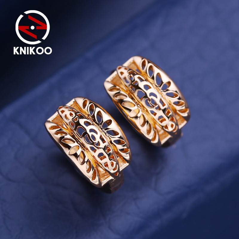 KNIKOO Clip Earrings For Women Fashion Hollow Stud Earrings Jewelry For Wedding Party Gifts