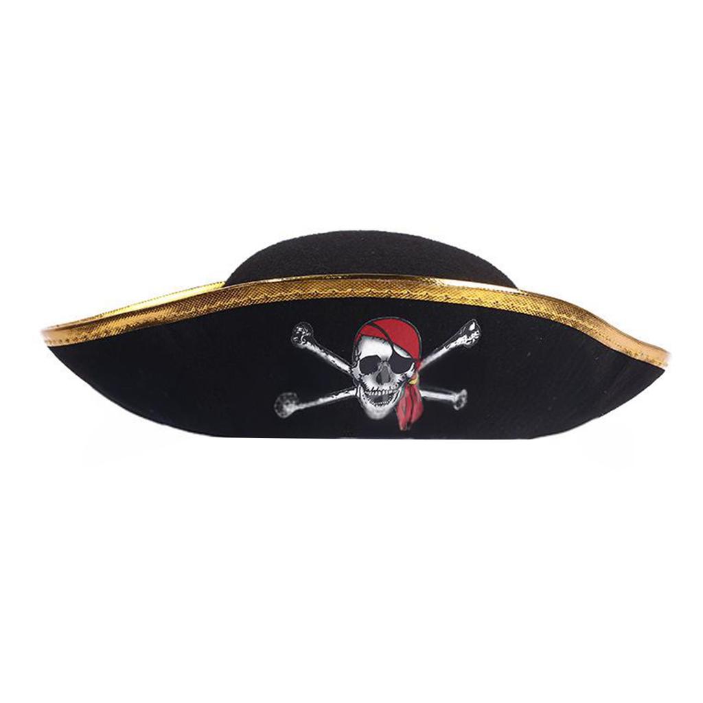 Пиратская шляпа для сценического шоу, для косплей-вечеринки, треуголка, шляпа для вечеринки на Хэллоуин, пиратский костюм для ролевых игр