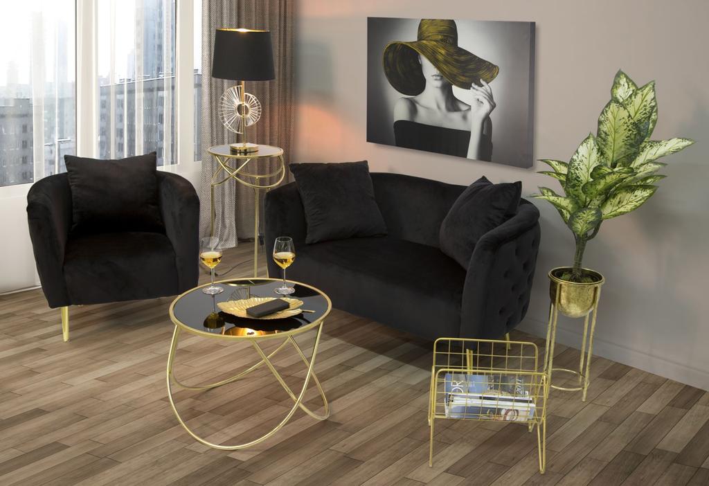 Armchair Bucarest Black Cm 76X74X71