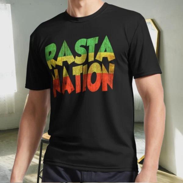 Новая Футболка RASTA NATION Активная Футболка с Логотипом Забавная Размеры от S до 5XL