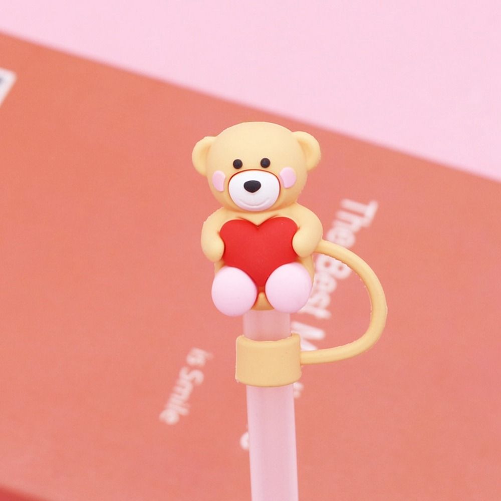 Silicone Drinking Dust Cap Heart-shaped Straw Tips Cover New Silicone Straw Plug  Bottle