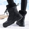 Winter New Large Cotton Plush Boots Warm and Cold-proof Medium Tube Snow Boots Sports Outdoor Large Size Short Boots