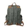 Vintage Waterproof Waxed Canvas Men's Backpack Women Rucksack Genuine Leather Backpack Bagpack large knapsack teenage School Bag