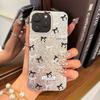 Акриловая задняя панель TPU бампер для iphone 17 Pro XS Max 18 Pro Max 11 Air 12 XR 16 Plus 14 15 13 Черные Банты Чехол для телефона Ударопрочный Чехол