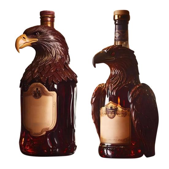 Графин для виски с гравировкой орла, стеклянный графин 850 мл, художественный графин из бессвинцового стекла для бурбона, подарки для папы, мужа, парня