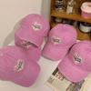 Female Pink Love Baseball Cap Breathable Design Outdoor Sports Cap for Walking Outing Golfing