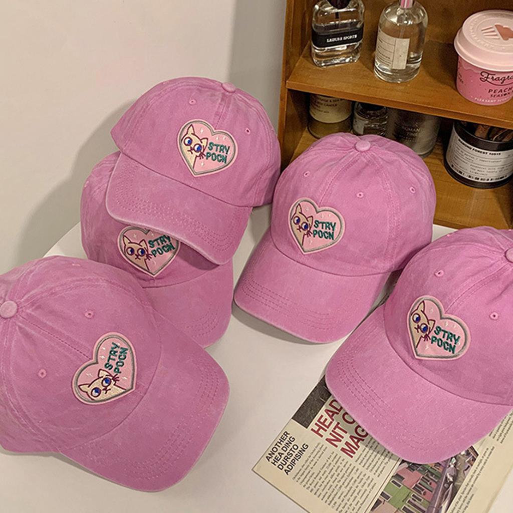 Female Pink Love Baseball Cap Breathable Design Outdoor Sports Cap for Walking Outing Golfing