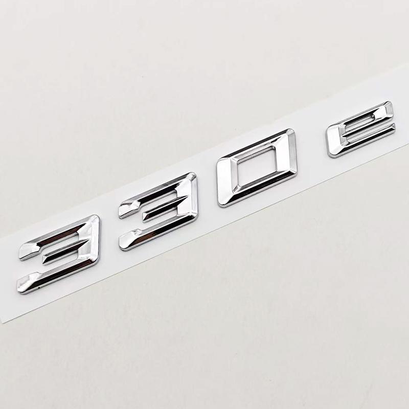 New 3D ABS Chrome Black Car Styling Logo 330e Badge Sticker Rear Trunk Emblem Decals For BMW 330e Auto Tail Accessories HX9