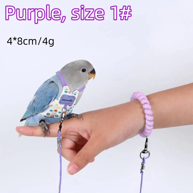 Parrot Harness and Leash Set Lightweight Soft Vest Sturdy Anti-Escape for Small Parrots Park Walking Camping
