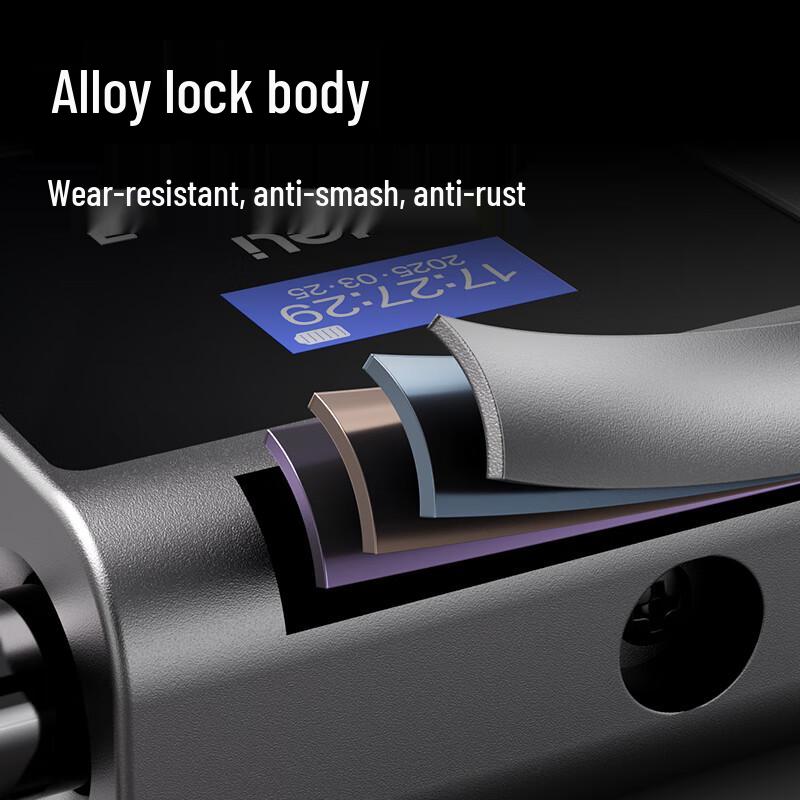 Deli AL105 Smart Glass Door U-Lock with Biometric & App Management CN plug (adapter included)