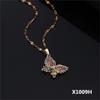 New Niche Design Retro Butterfly Micro-Inlaid Zircon Pendant Necklace Women'S Fashion Collarbone Chain