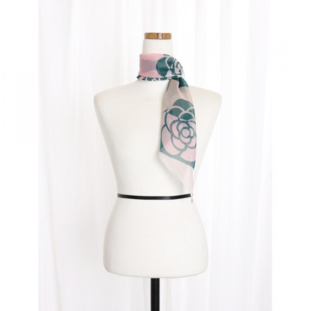 Shop Women Rose Flower Scarf Green Drn Wsc 0835