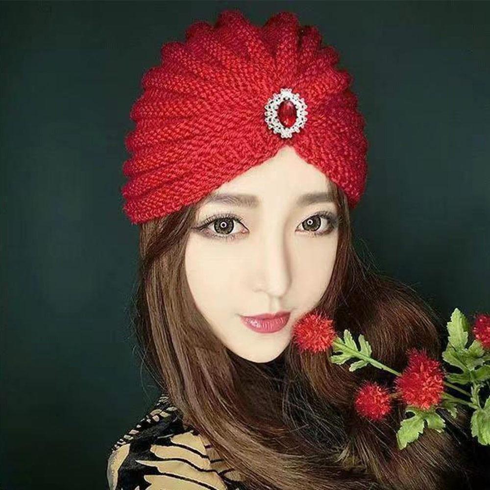 Thick Bohemia Turban Winter Warm Turban Cap Fashion Hijab Caps for Women