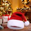 Unisex Christmas Santa Hat Extra Large And Thick New Year Party Beanie Contrast Color Elastic Thick Plush Decor Santa Cosplay Adult Holiday Headgear