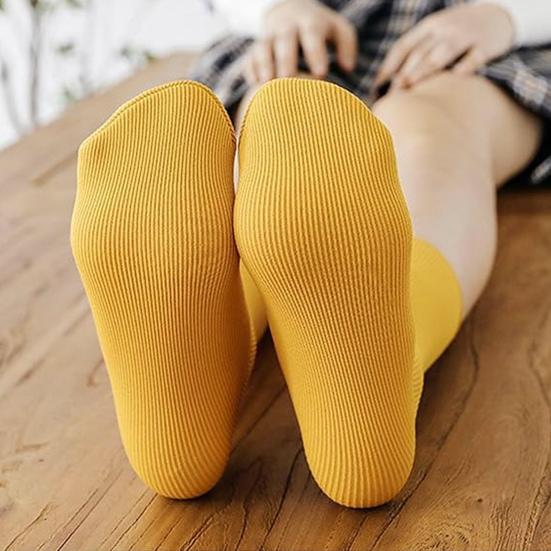 5 Pairs Winter Snow Socks Unisex Thick Plush Mid-tube Thermal Elastic Anti-slip Solid Color Slim Socks for Skiing Skating Camping