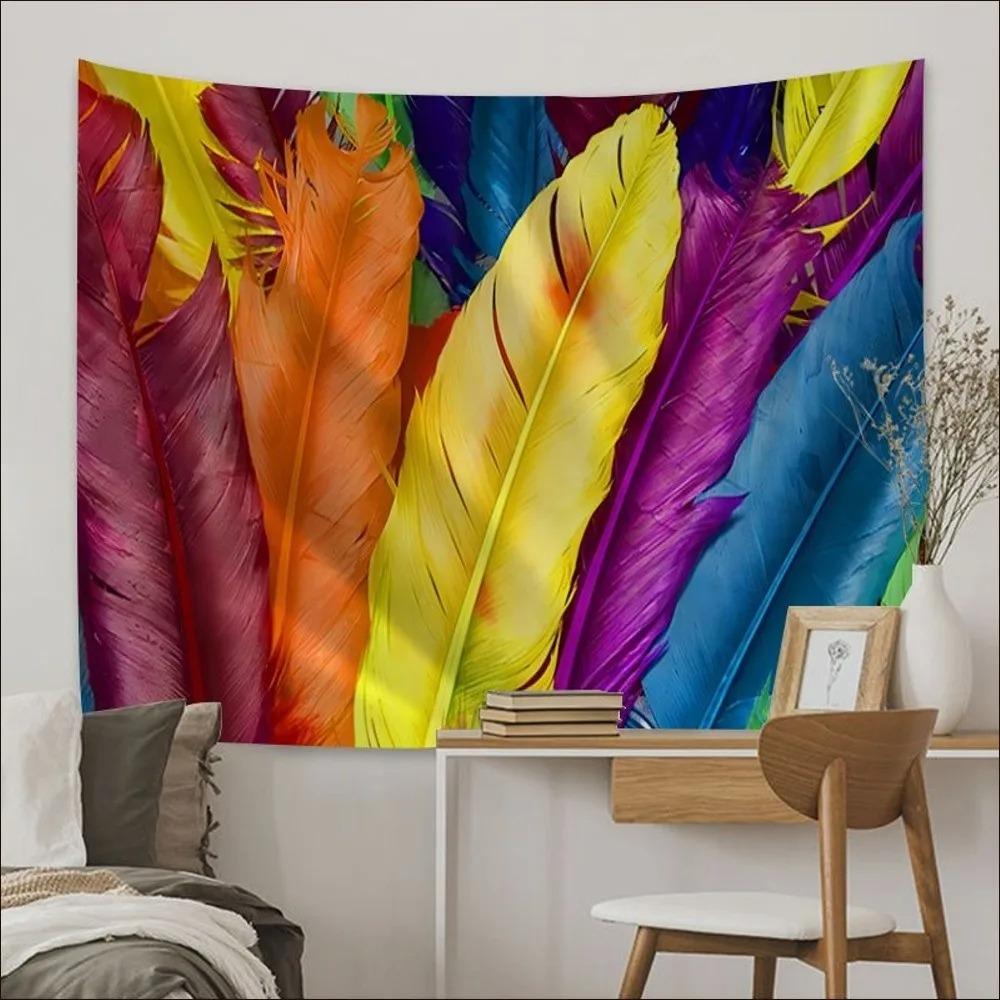 Colorful Feather Creative Background Cloth Home Wall Decoration Tapestry Office Living Room Tapestry